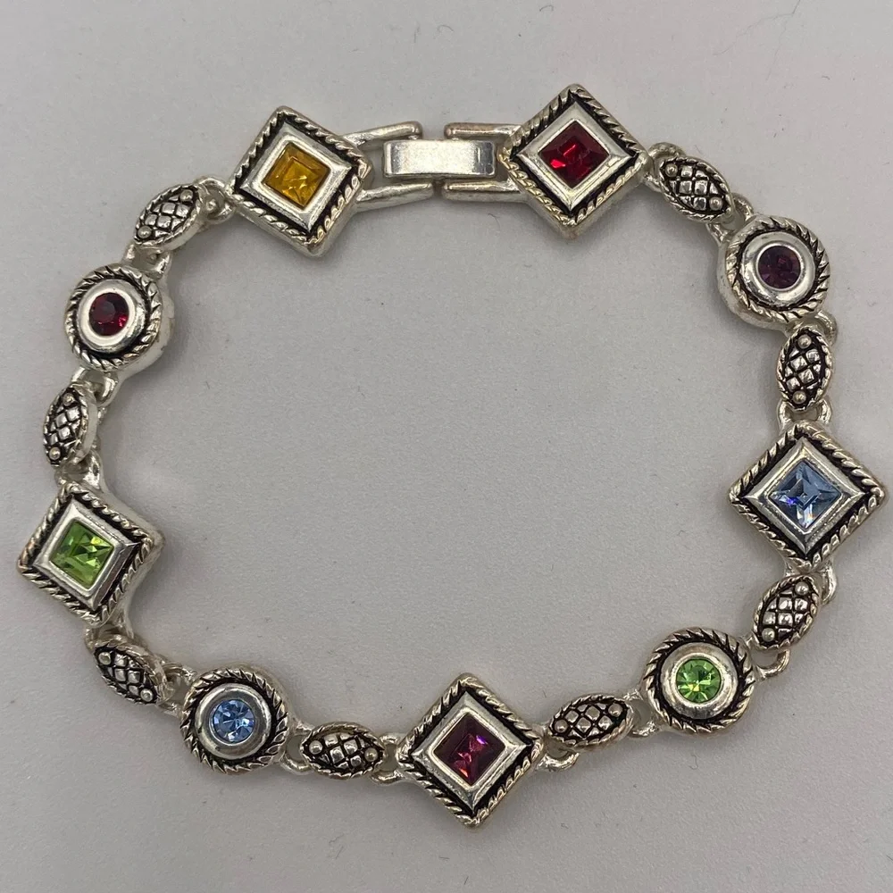 PREMIER DESIGNS Multi-Color Silver tone Rhinestone Bracelet